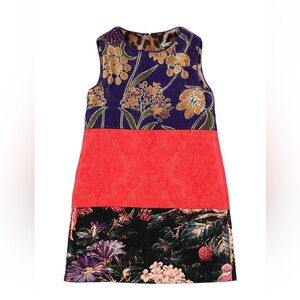 Dolce & Gabbana Purple Red Black Floral Panel Dress